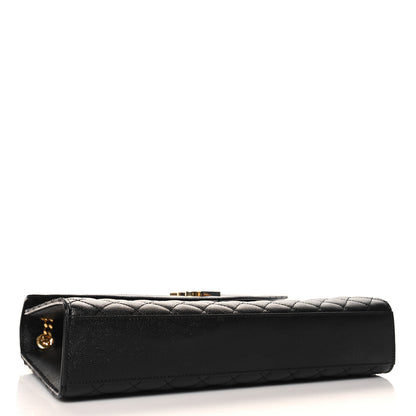 Saint Laurent Grain De Poudre Textured Mixed Matelasse Large Triquilt Monogram Satchel Black 4 of 9