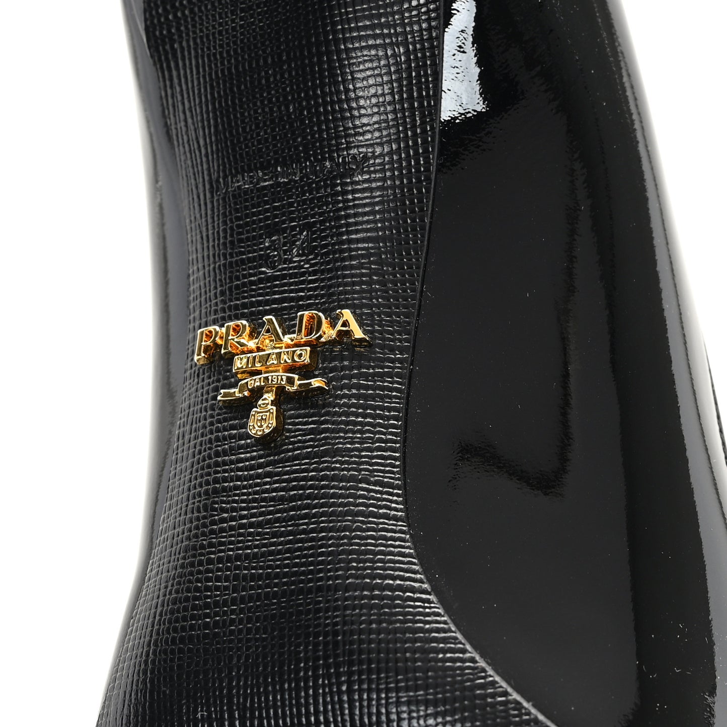 Patent Metal Logo Pumps 34 Black