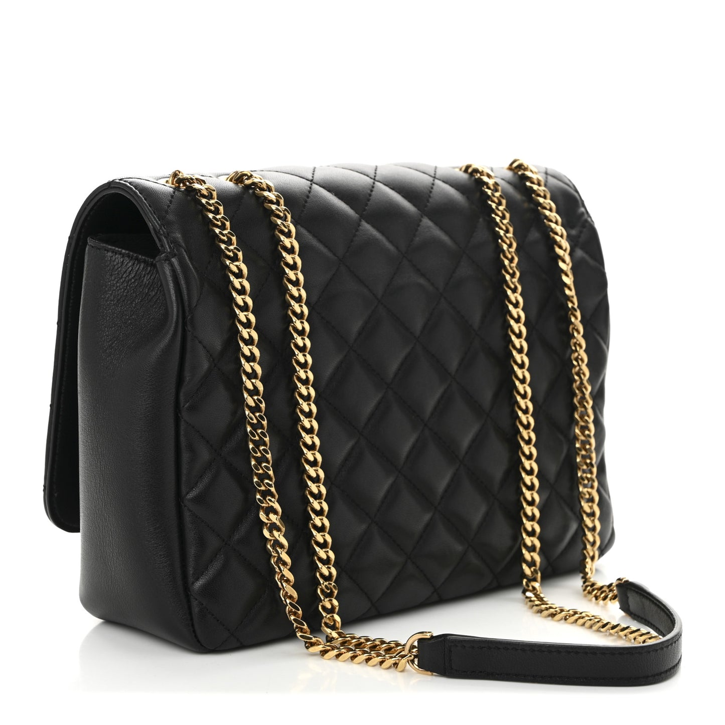 Nappa Quilted La Medusa Chain Crossbody Black