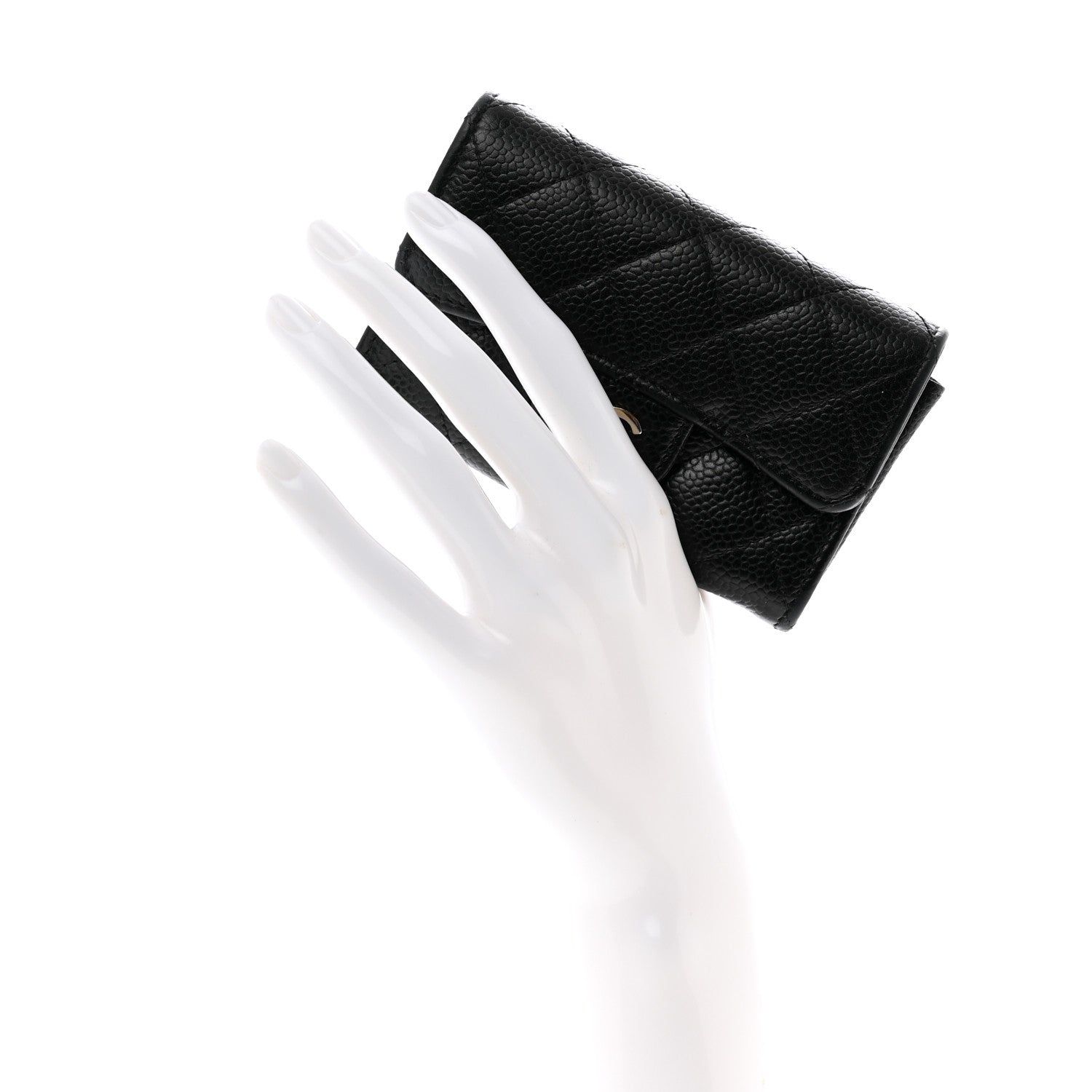 Chanel Caviar Quilted Flap Card Holder Wallet Black 2 of 10