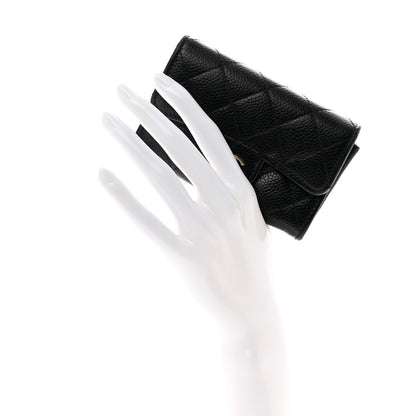 Chanel Caviar Quilted Flap Card Holder Wallet Black 2 of 10