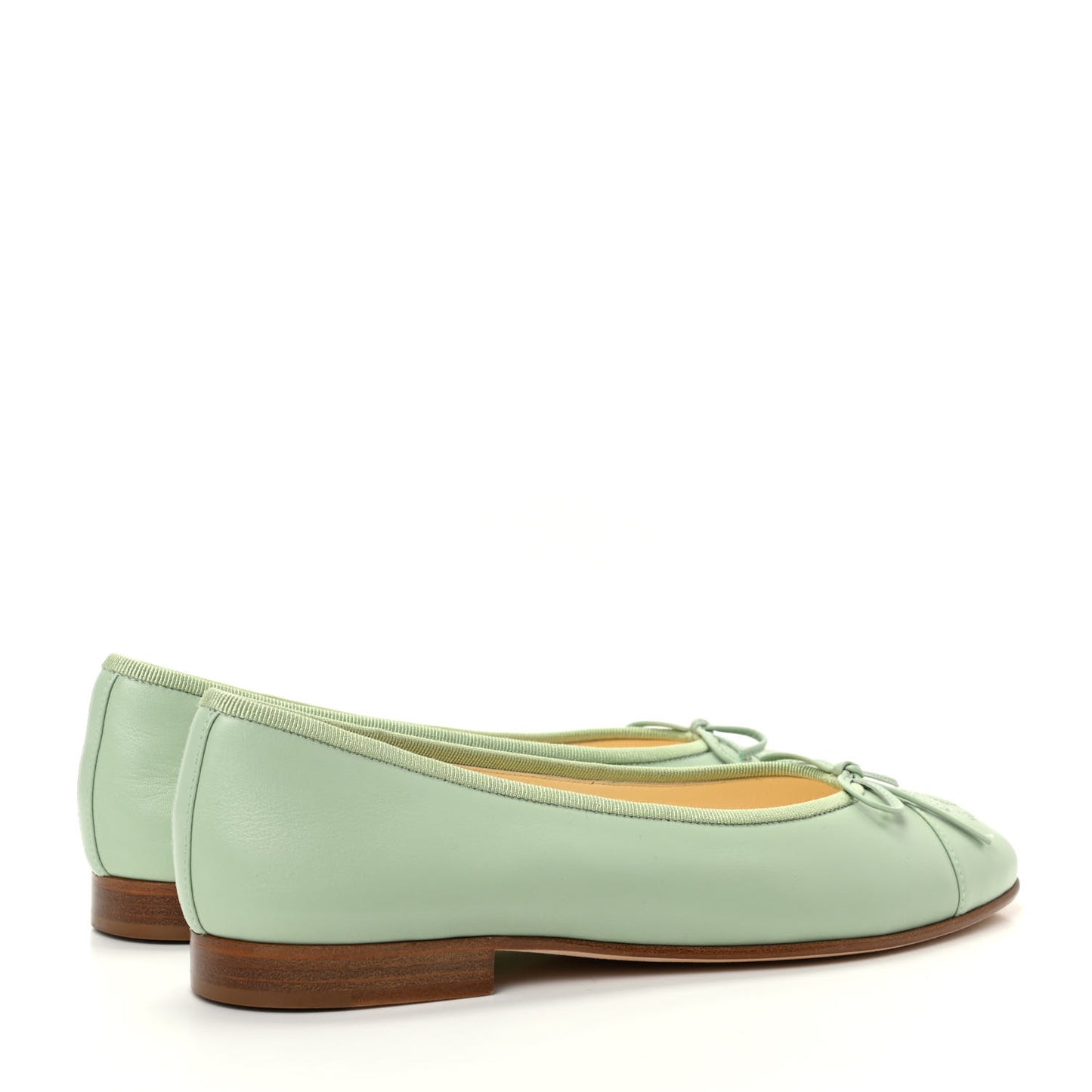 Calfskin Cap Toe CC Ballerina Flats 38 Light Green