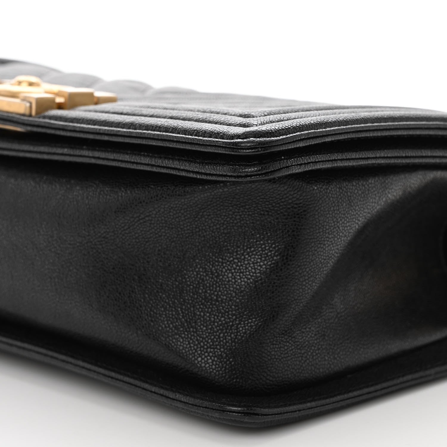 Chanel Caviar Chevron Quilted Medium Boy Flap Black 10 of 10