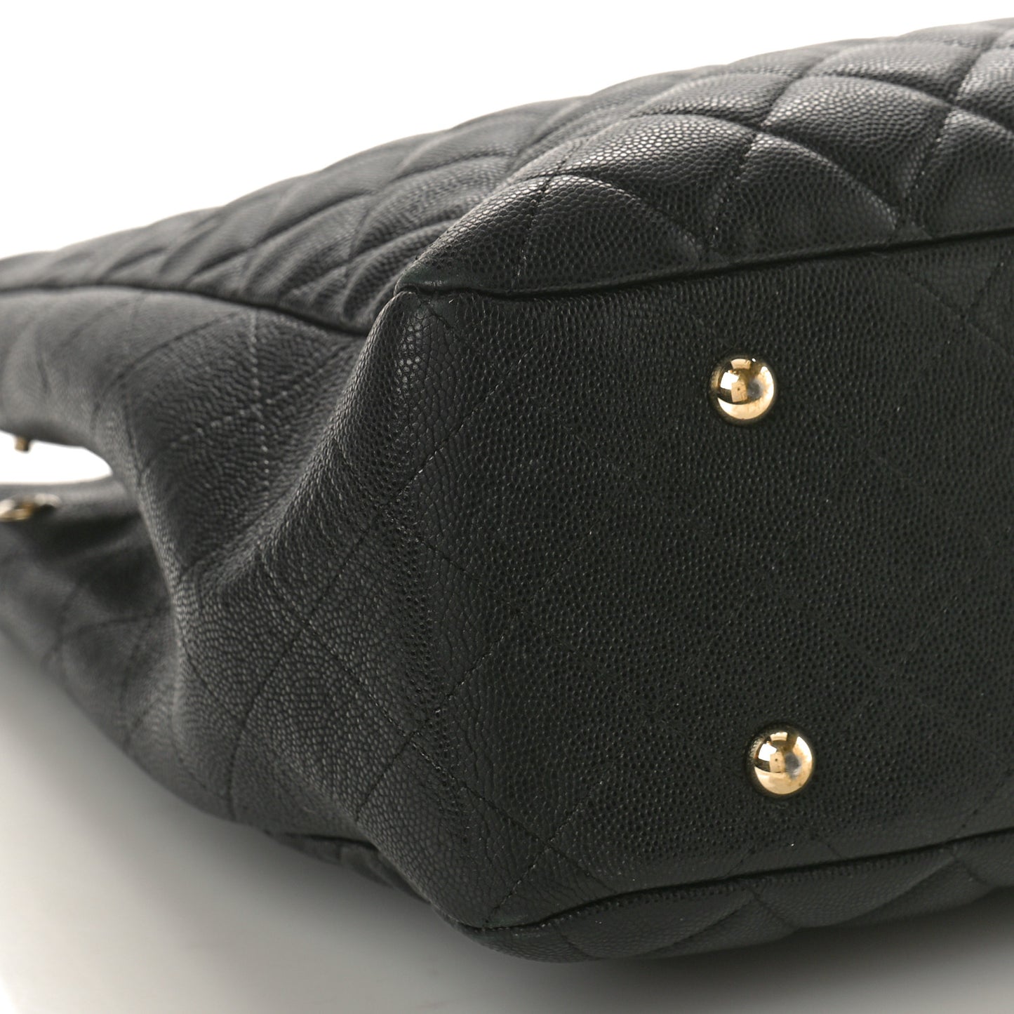 Caviar Quilted Large Shopping Tote Black