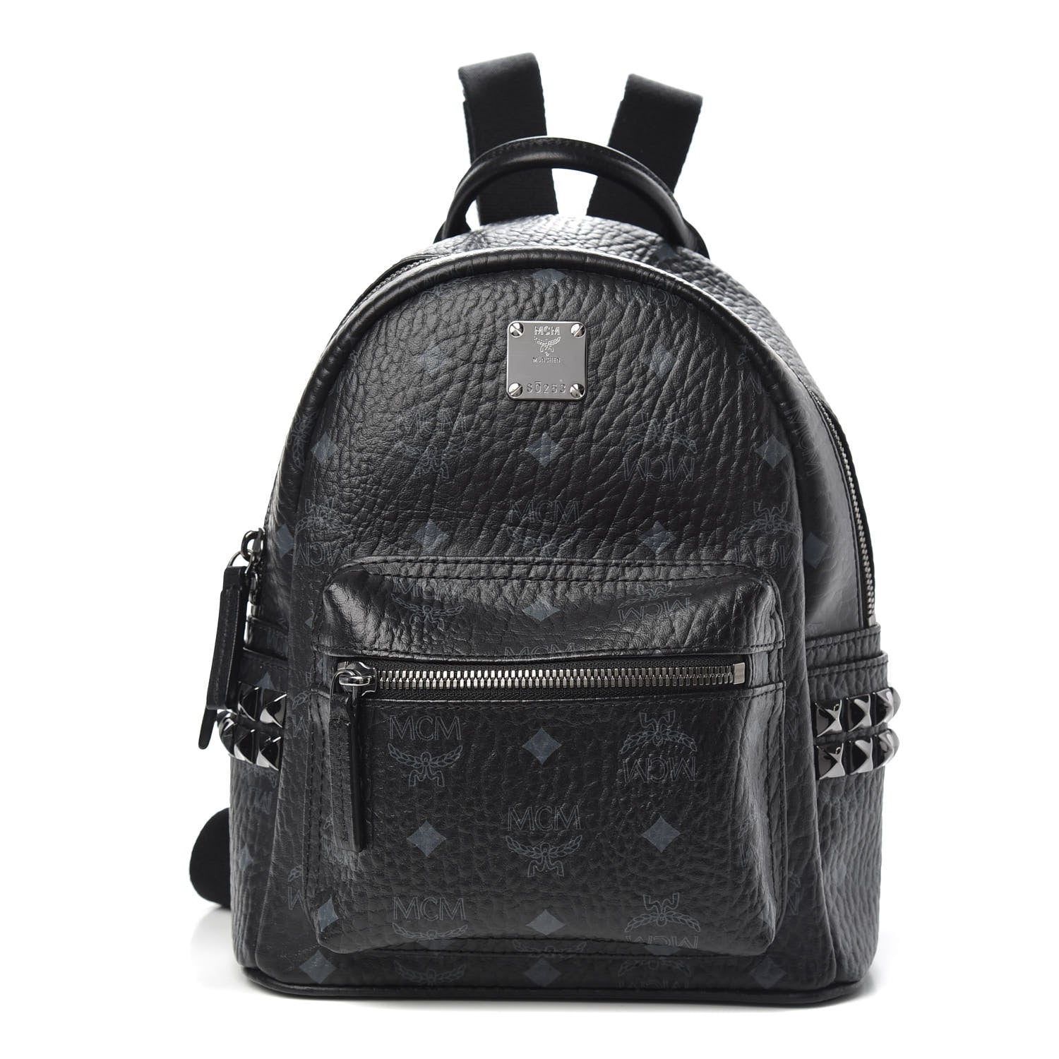 MCM Visetos Side Stud Mini Stark Backpack Black 1 of 7