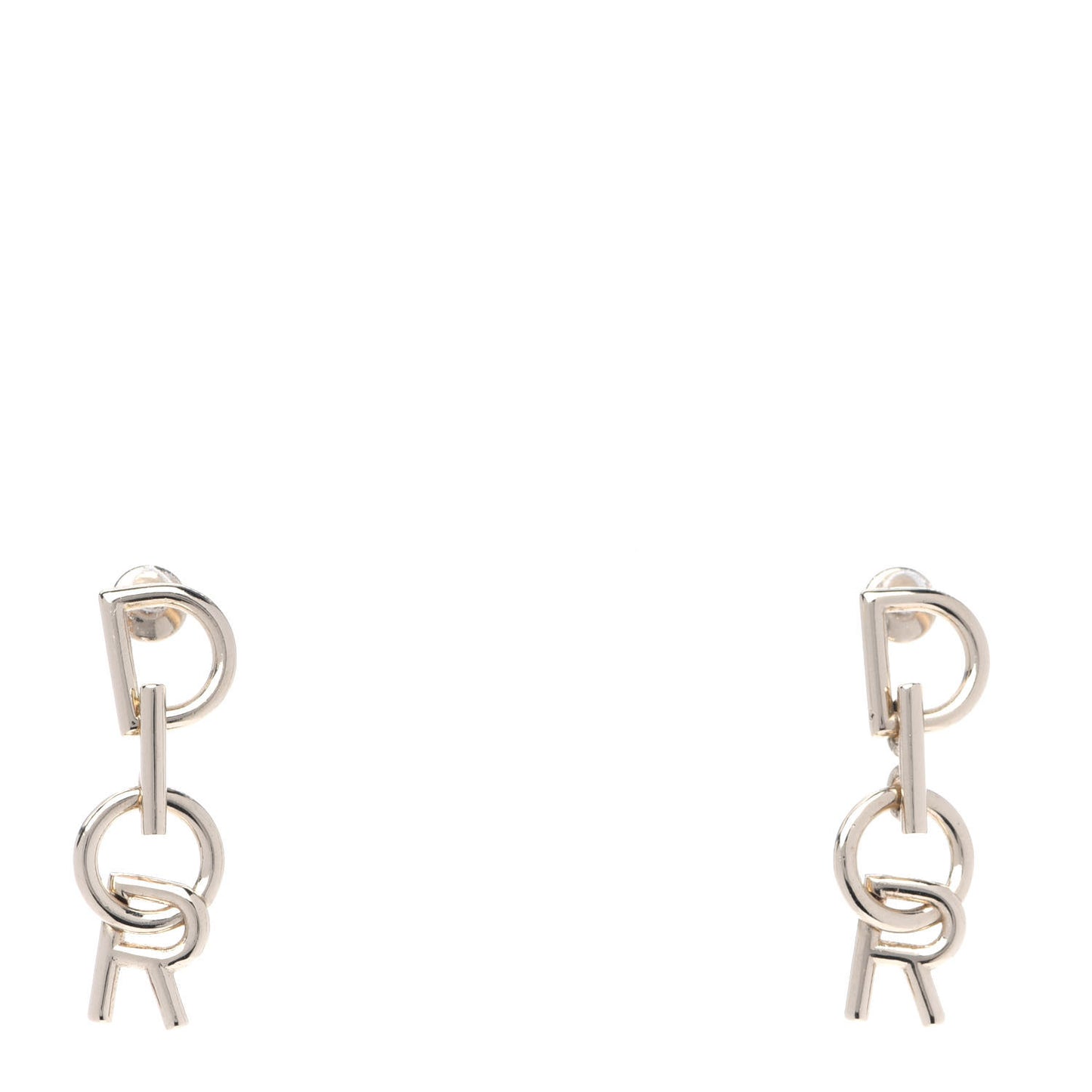 Metal Lettre A'Dior Logo Earrings Gold