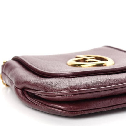 Gucci Metallic Pebbled Calfskin Small 1973 Chain Shoulder Bag Classic Burgundy 8 of 10