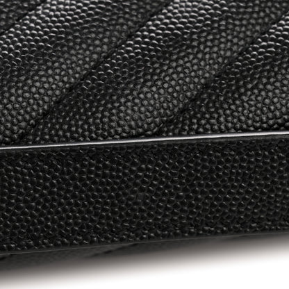 Saint Laurent Grain De Poudre Textured Mixed Matelasse Large Triquilt Monogram Monochrome Satchel Black 15 of 15