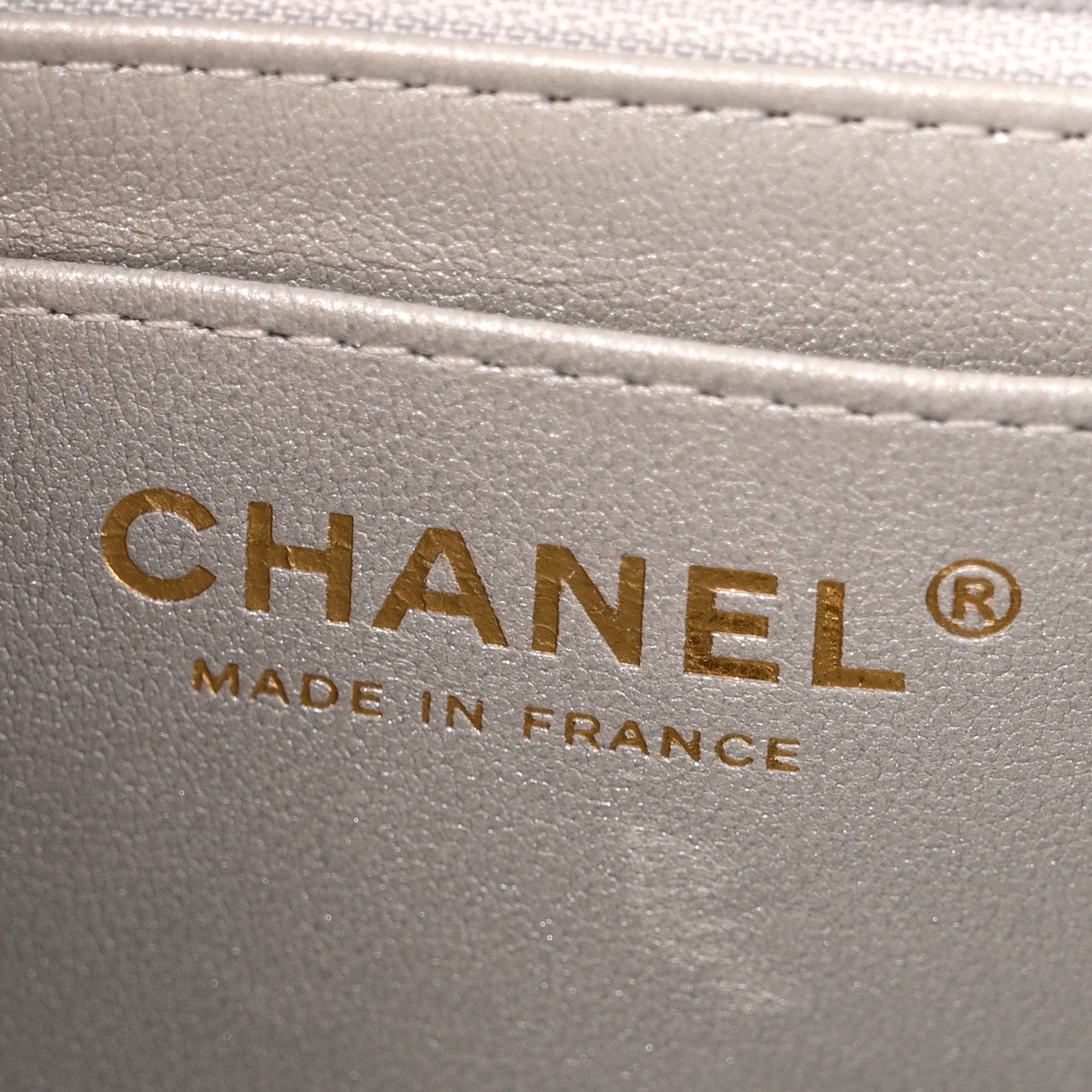 Chanel Metallic Calfskin Quilted Mini Rectangular Flap Silvery 6 of 13