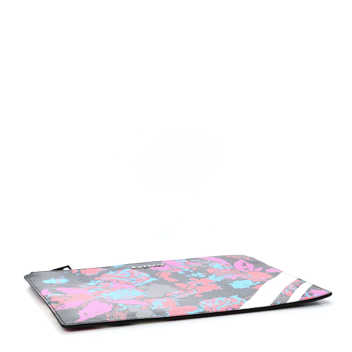 Coated Canvas Floral Print Zip Pouch Multicolor