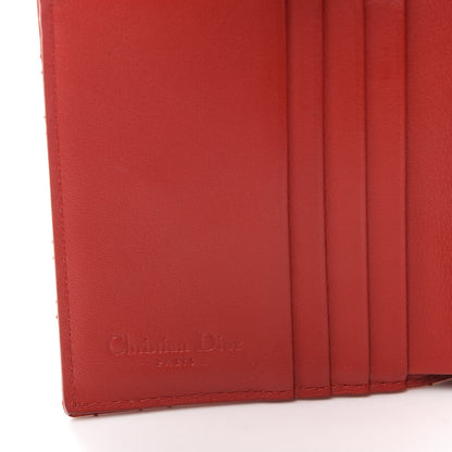 Christian Dior Patent Cannage Lady Dior Compact Wallet Red 9 of 12