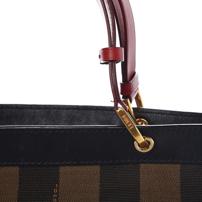 Fendi Pequin Cuoio Vegetale Shoulder Tote Tobacco Black Cuoio 8 of 9