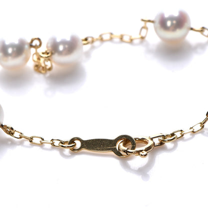 Mikimoto 18K Yellow Gold 5mm Akoya Cultured Pearl Station Bracelet 3 of 4