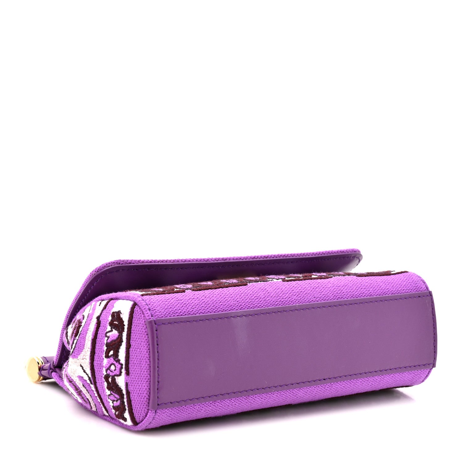 Dolce & Gabbana Canvas Embroidery Majolica Small Sicily Handbag Purple 3 of 9
