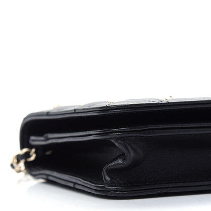 Chanel Lambskin Quilted All About Chanel Wallet On Chain WOC Black 9 of 10