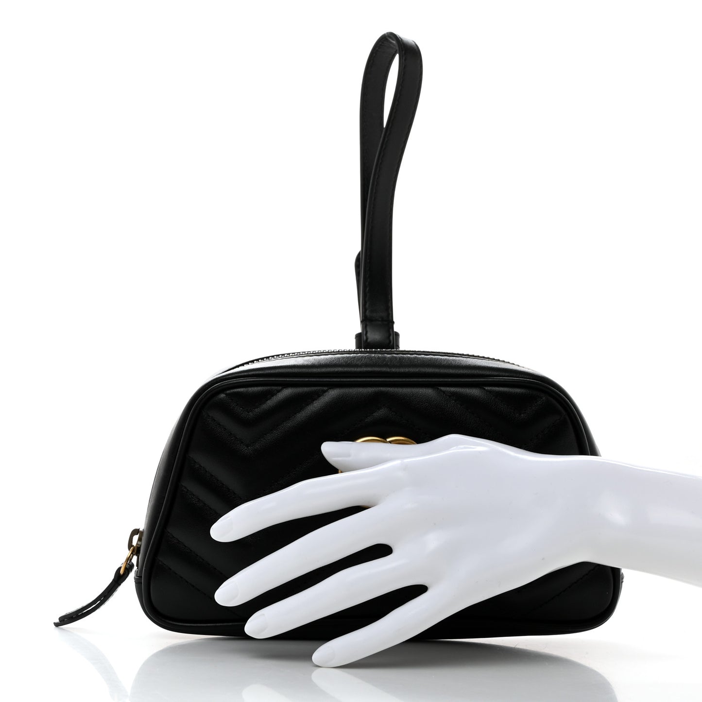 Calfskin Matelasse GG Marmont Wristlet Black