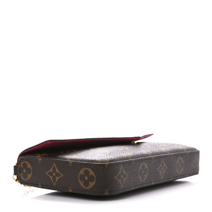 Louis Vuitton Monogram Pochette Felicie Chain Wallet Fuchsia 5 of 17