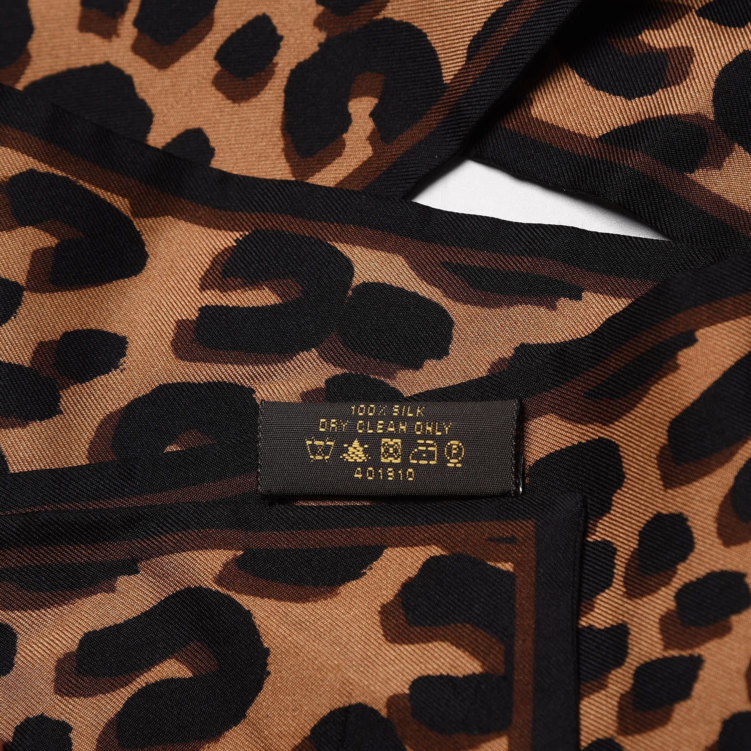 Louis Vuitton Silk Leopard Bandeau Scarf Marron 5 of 5