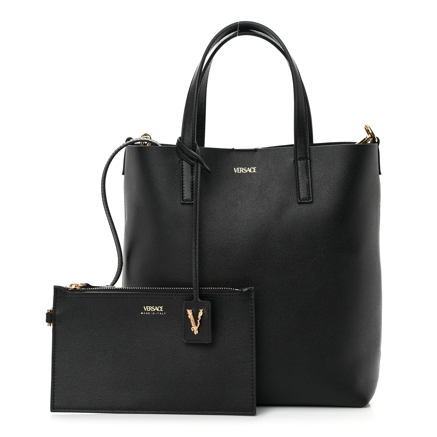 Calfskin Virtus Tote Bag Black