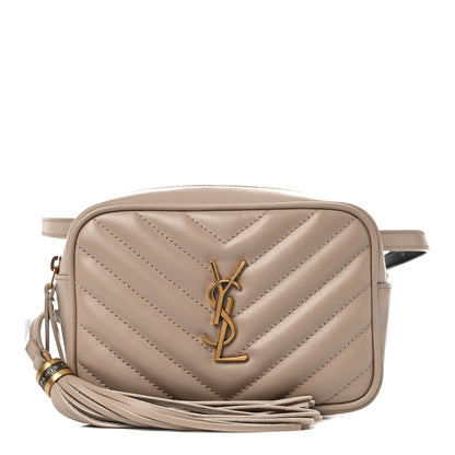 Saint Laurent Calfskin Matelasse Monogram Lou Belt Bag Dark Beige 1 of 8