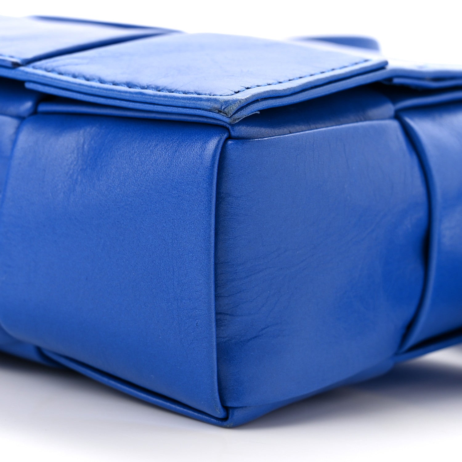 Bottega Veneta Paper Calfskin Maxi Intreccio Extra Mini Cassette Crossbody Bag Cobalt 9 of 9