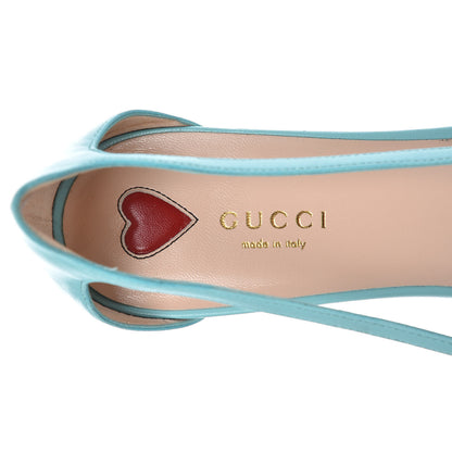 Gucci Malaga Kid Unia Cherry Pumps 40 New Acquamarine Emerald Cocoa 5 of 9