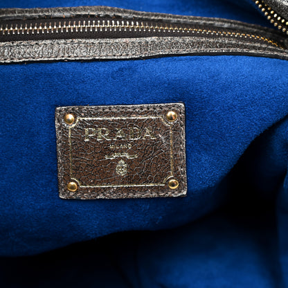Prada Cervo Lux Shoulder Bag Dark Grey 6 of 11