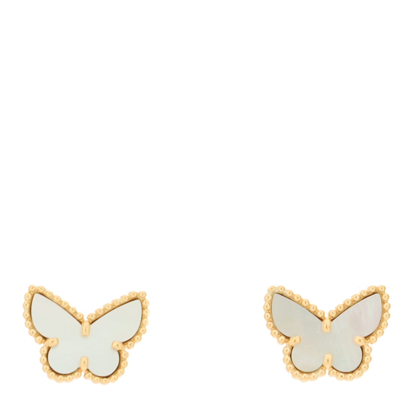 18K Yellow Gold Mother of Pearl Sweet Alhambra Butterfly Earrings