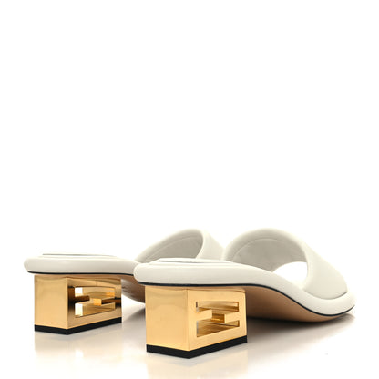 Fendi Nappa Baguette 60mm Slide Sandals 36 White 4 of 8