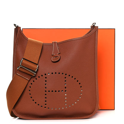 Hermes Taurillon Clemence Evelyne III PM Gold 11 of 11