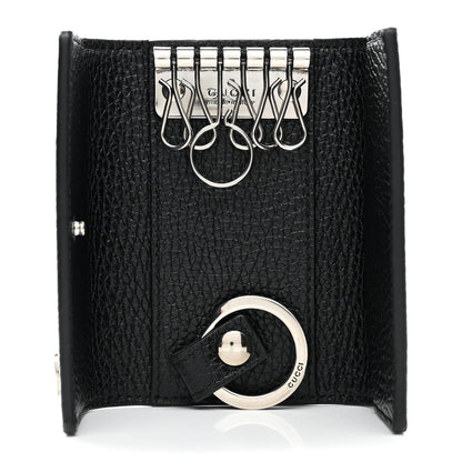 Gucci Pebbled Calfskin Dorian 6 Key Holder Case Black 5 of 8