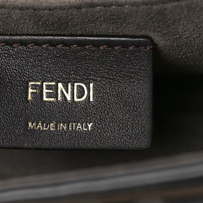 Fendi Vitello Century F is Fendi Bi-Color FF 1974 Embossed Small Kan I Shoulder Bag Fragola Maya Black 6 of 8