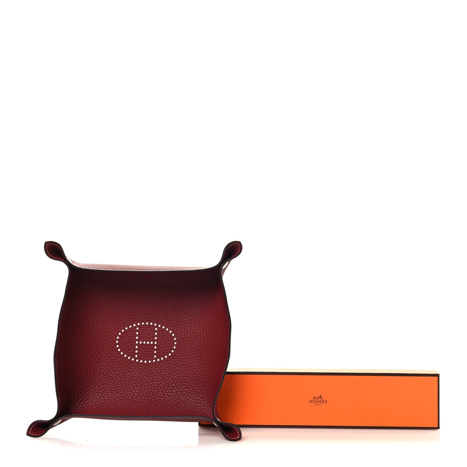 Hermes Taurillon Clemence Mises et Relances Change Tray Rouge H 7 of 7