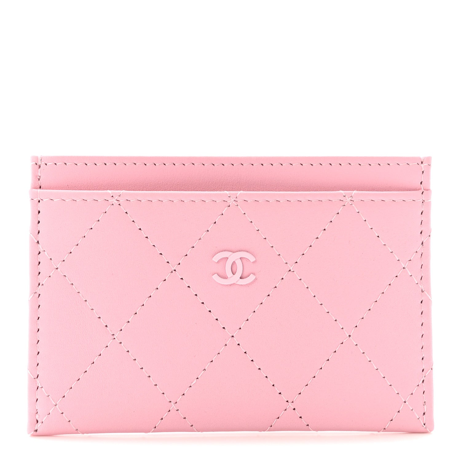 Chanel Calfskin Quilted Card Holder Light Pink 1 of 9