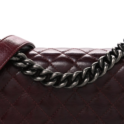 Chanel Glazed Calfskin Quilted Small Boy Chained Flap Burgundy 8 of 10