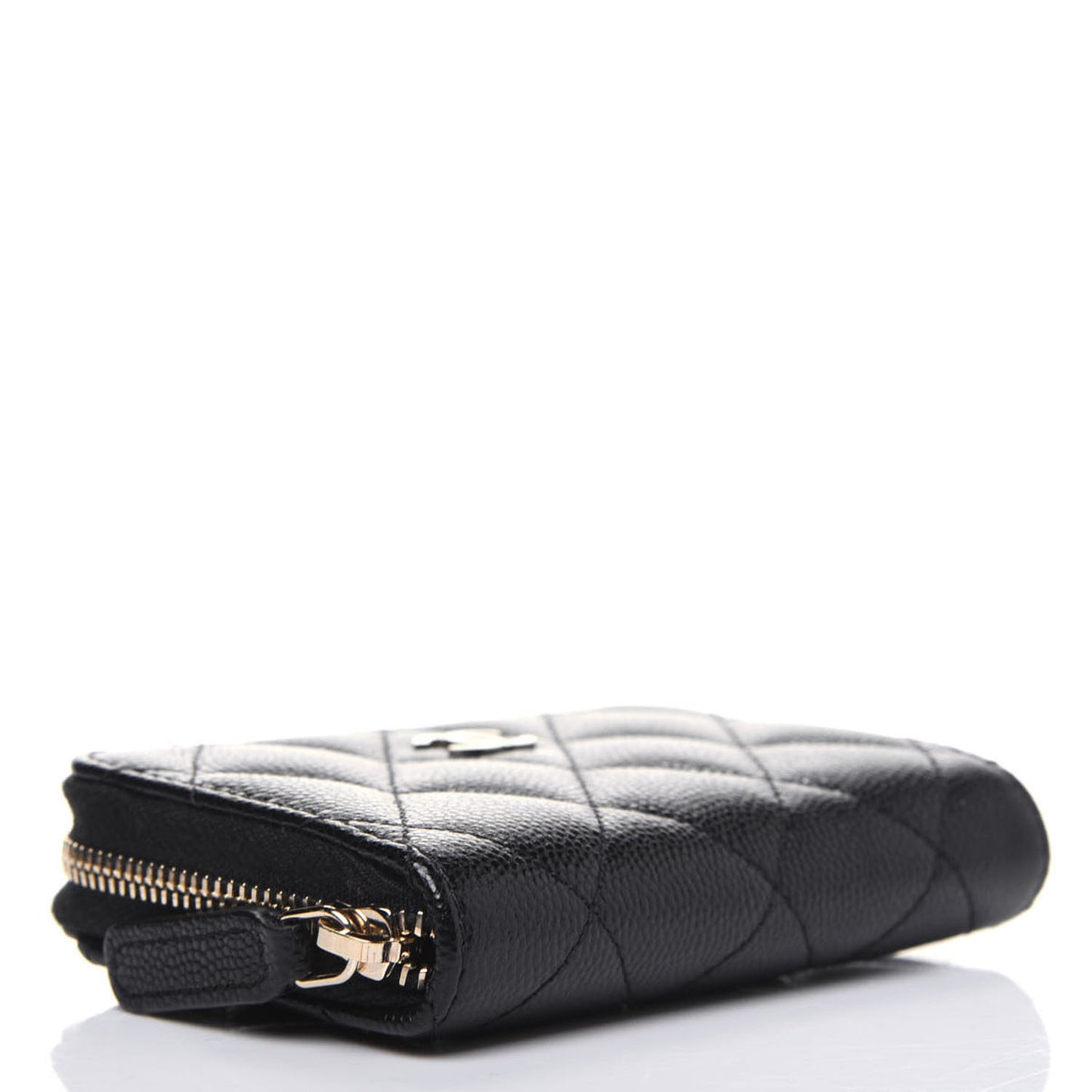 Caviar Quilted Zip Coin Purse Black