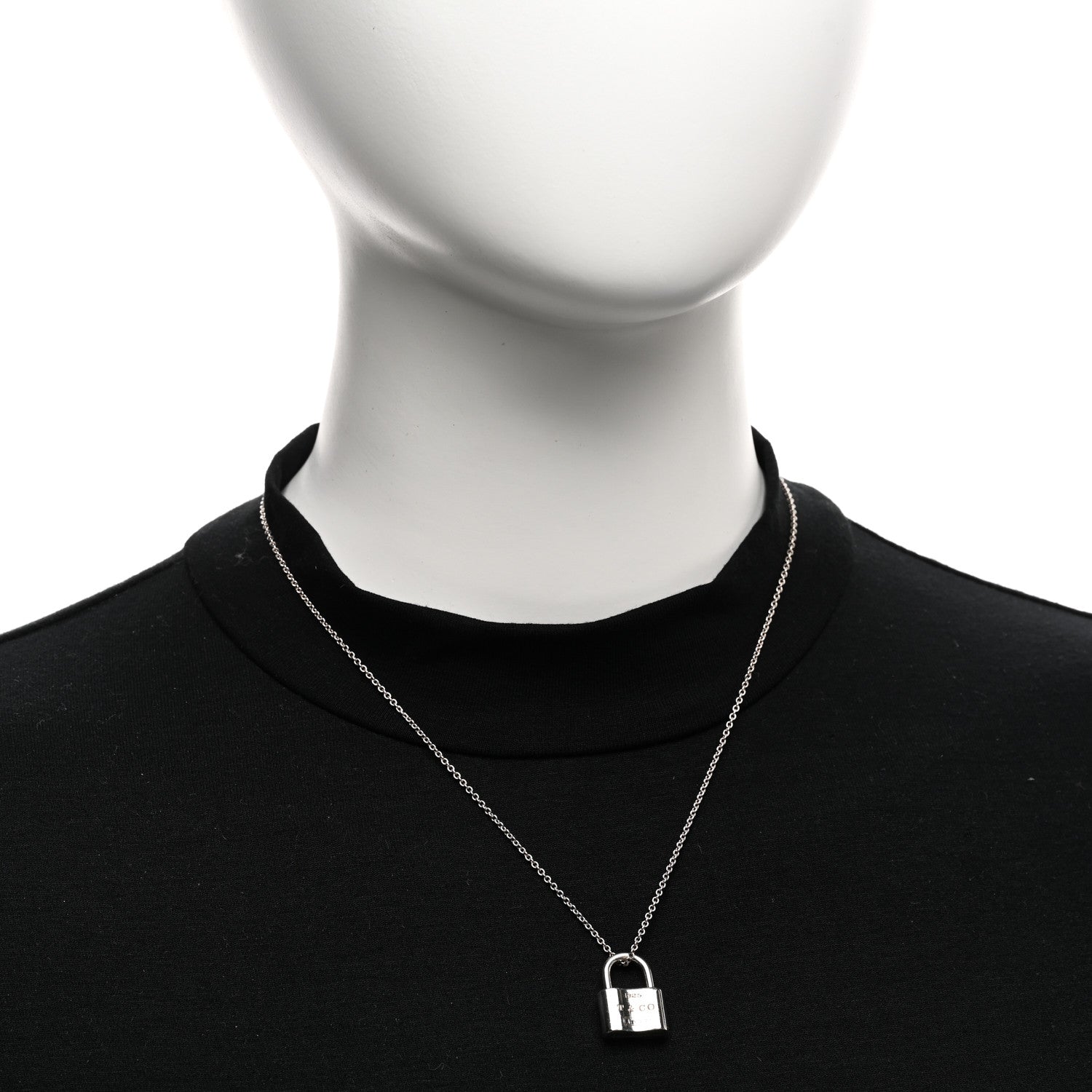 Tiffany Sterling Silver 1837 Lock Charm Pendant Necklace 2 of 5