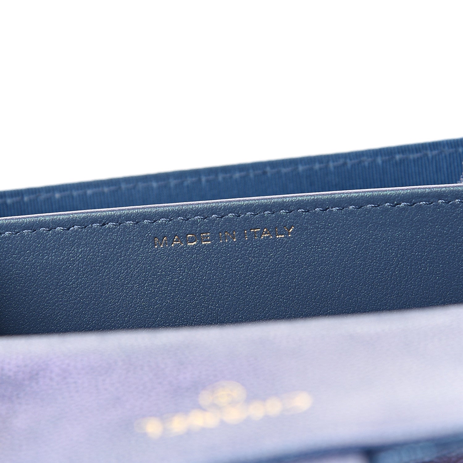 Chanel Iridescent Caviar Quilted Flap Card Holder Wallet Dark Blue 6 of 8