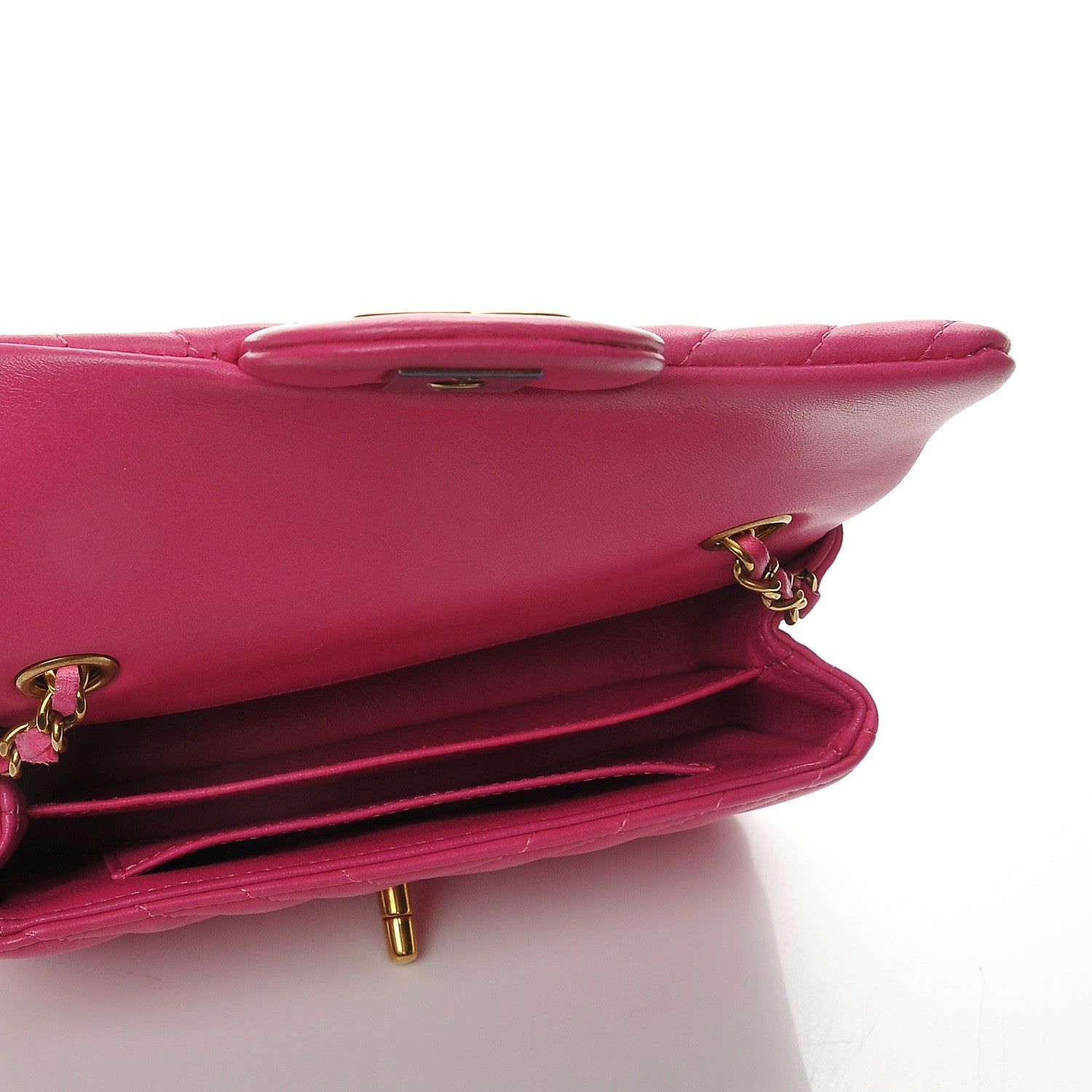 Chanel Lambskin Chevron Quilted Extra Mini Flap Dark Pink 5 of 8