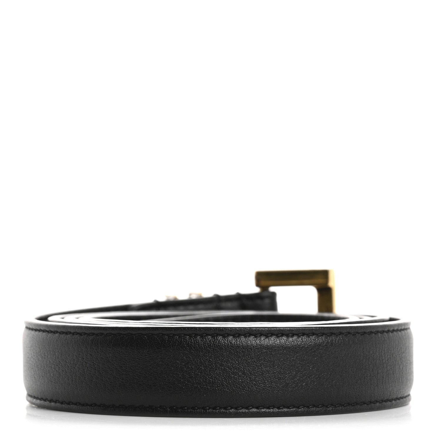 Saint Laurent Smooth Calfskin Monogram Square Buckle Belt 85 34 Black 2 of 9