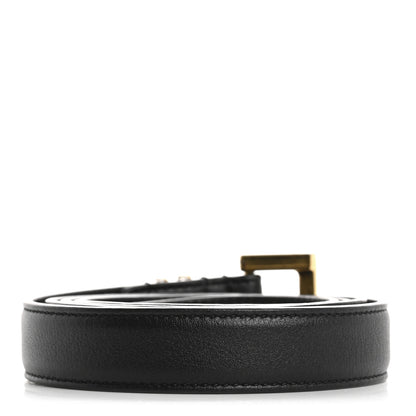 Saint Laurent Smooth Calfskin Monogram Square Buckle Belt 85 34 Black 2 of 9