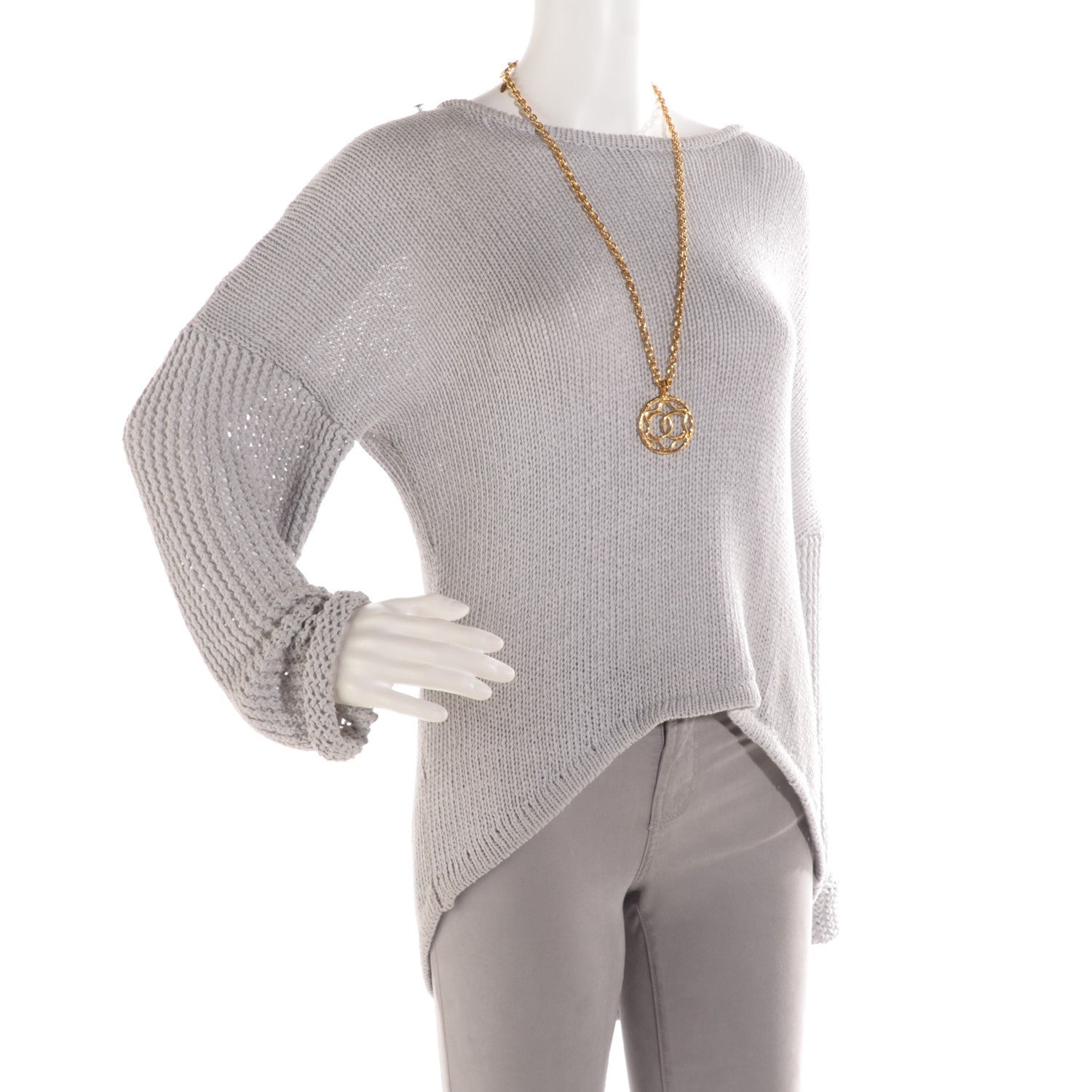Chanel CC Pendant Necklace Gold 2 of 6