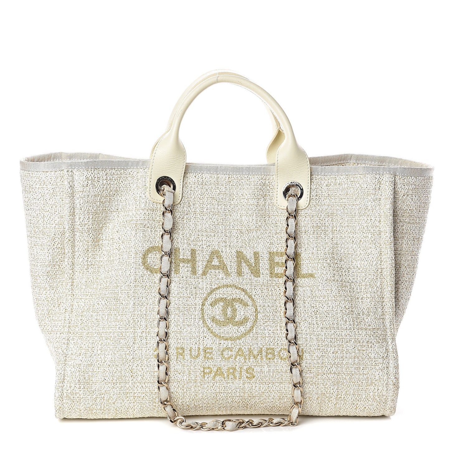 Canvas Medium Deauville Tote Ivory
