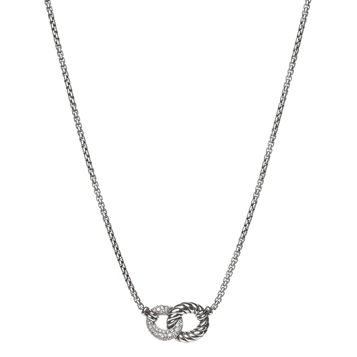 Sterling Silver Diamond Belmont Pendant Necklace
