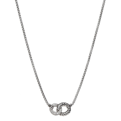 David Yurman Sterling Silver Diamond Belmont Pendant Necklace 1 of 7