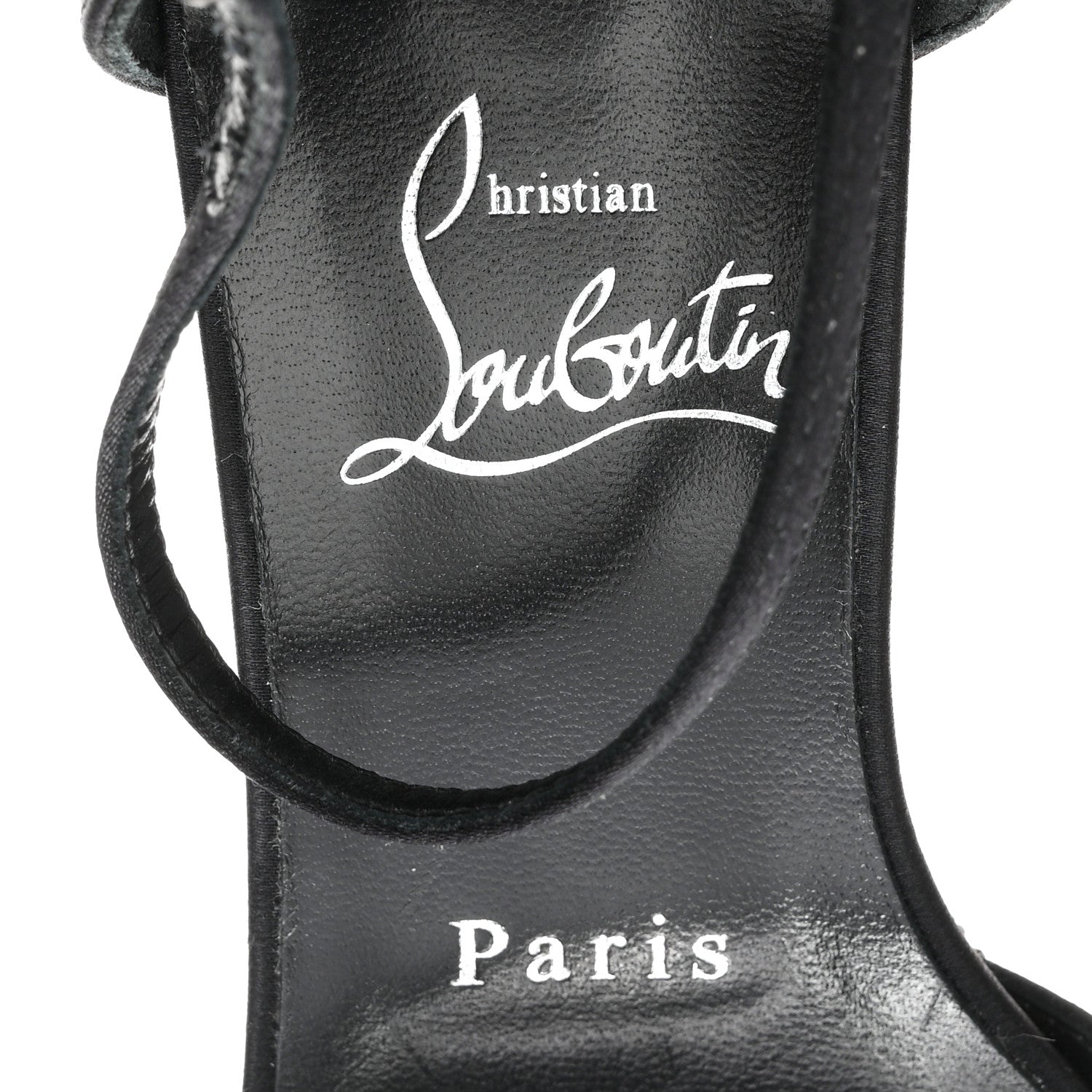 Christian Louboutin Satin Strass Sandaloo Aftersun 130 Sandals 38 Black Multicolor 8 of 9