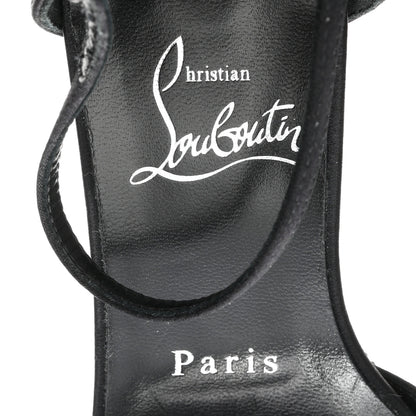 Christian Louboutin Satin Strass Sandaloo Aftersun 130 Sandals 38 Black Multicolor 8 of 9