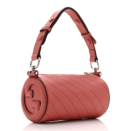 Gucci Sakai Be Green Calfskin Diagonal Stitched Mini Blondie Barrel Shoulder Bag Pink 3 of 10