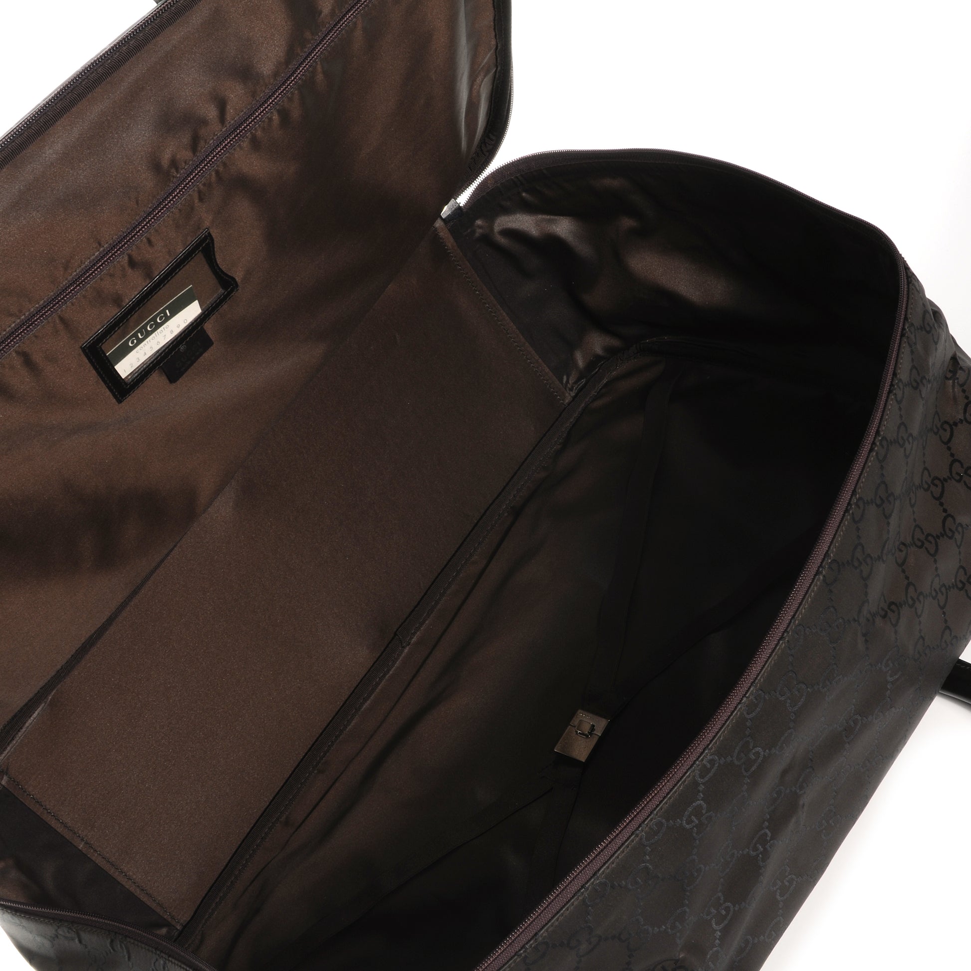 Gucci Nylon Monogram Medium Lightweight Suitcase Luggage Brown 5 of 11
