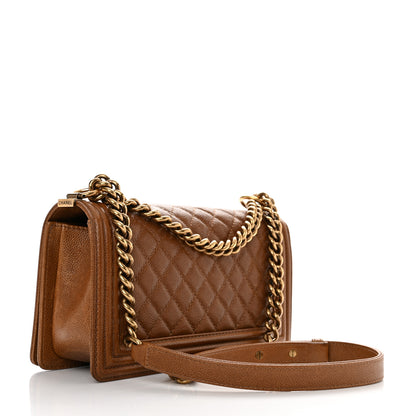 Chanel Caviar Quilted Medium Boy Flap Light Brown 2 of 10